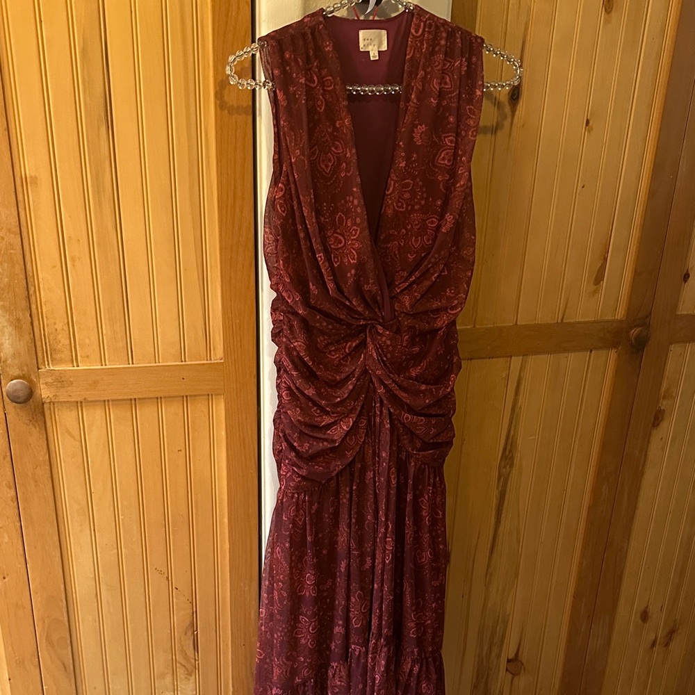 Dee Elly Sleeveless Lined Maxi  Rich Burgundy Dress